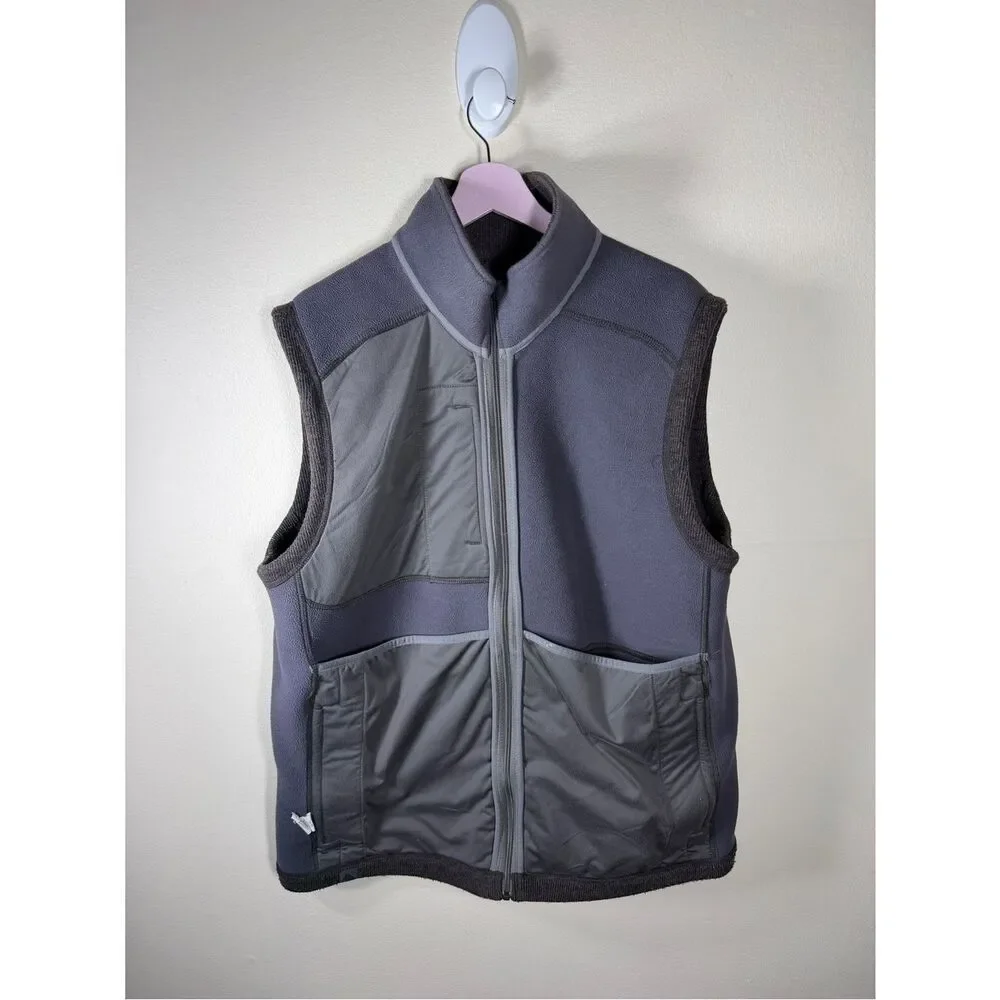 LL Bean Sweater Vest Fleece Liners Sleeveless Men XL Brown Full Zip